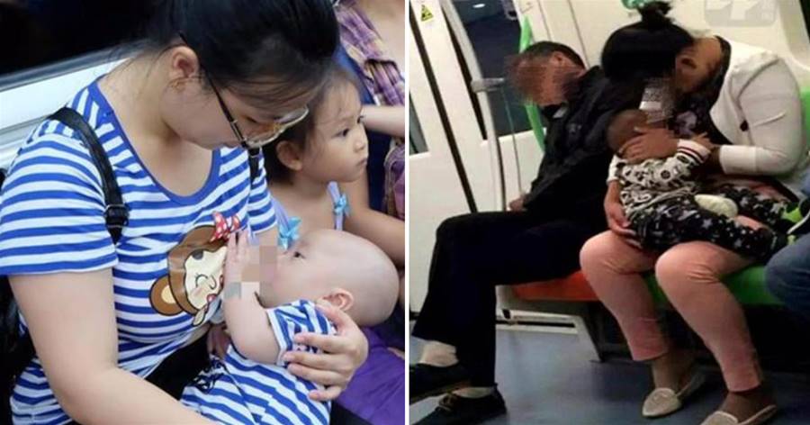 捷運上寶媽「給娃喂母乳」男乘客卻指責沒素質「你老公不管你？」，旁邊阿姨淡定回懟，全車鼓掌